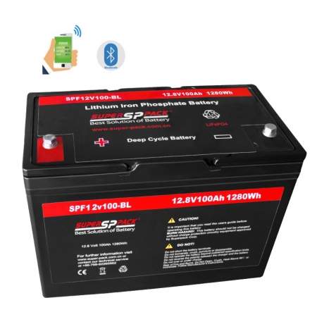 rv house batterier, 12v100ah lifepo4 batteri bluetooth version för rv 