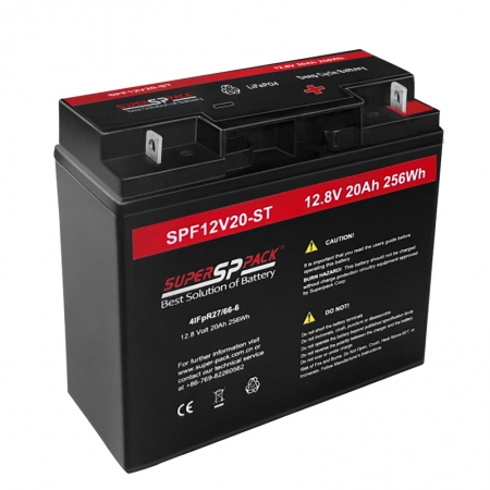 spf12.8v 20ah litiumjärnfosfat (lifepo4) uppladdningsbart litiumbatteri 